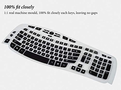 Keyboard Cover Skin for Logitech MK570 K350 MK550 Wireless Wave Keyboard, Ultra Thin Silicone Logitech MK570 Keyboard Protector-Black - color: Black, size: K350/MK550/MK570