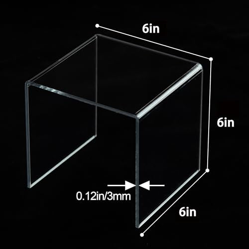 Acylic Riser Square Display Stand For Cupcakes,Amiibo Funko Pop Figures, Dessert, Jewelry, Arts and Crafts (Clear, 8P-6INCH) - color: Clear, size: 8P-6INCH