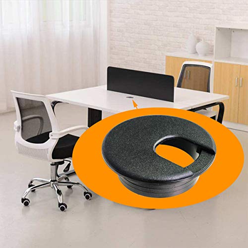 TTSAM Desk Grommet Desk Hole Covers 2 Inch Black Plastic Grommets Table Grommet Cap,Used for Wire and Cable Finishing on Office Computer Desk (Pack of 10) - color: Black, size: 50 mm/ 2 Inch Mounting Hole Diameter