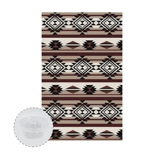 Headrest Cover Non Slip Sofa Covers Aztec Tribe Brown Design Furniture Slipcovers Couch Headrest Protector Fade Resistant Print Head Protector Cover for Sofa,Not Easy to String - color: Aztec Tribe Brown Design
