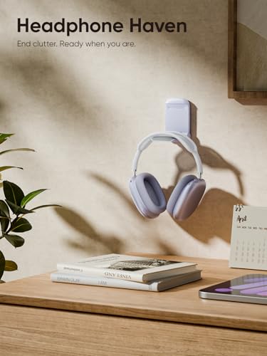 MAMUVIMO Headphone Stand, 2 Pack Headset Stand Foldable&Sticky, Headphone Holder Hook Mount with Non-Slip Silicone, Adhesive Earphone Desk Hanger Clip Space-Saving for Airpods Max All Earphones Purple - color: Purple, size: 2 Pack