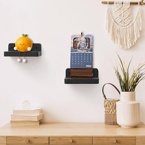 Small Floating Shelf, 4x4 Inch Display Ledges for Wall,Mini Shelves,Rustic Wood Shelf for Bedroom Living Room Bathroom Kitchen (4, Black) - color: Black, size: 4 Inch-4 Pcs