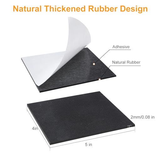 CHUNZEXI Non Slip Furniture Pads, Self Adhesive Rubber Pads with Anti Skid Stickers, Cuttable Rubber Sheet for Furniture and Appliances (4” × 5”) - size: 5x4 inch 6 Rectangular