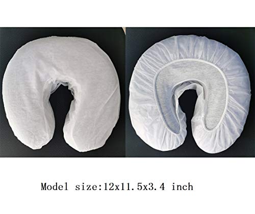 ZMDREAM Pack of 75 Headrest Covers Fitted Disposable Massage Face Rest Cradle Covers White & Black - color: White