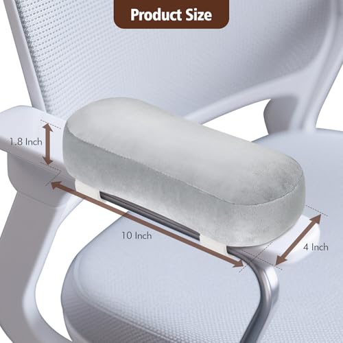 WdFour 2-Pack Non-Slip Armrest Pads for Office & Gaming Chairs - Ergonomic Forearm Support Pillow for Desk, Computer & Wheelchair, Pressure Relief Cushions (Light Gray) - color: Light Gray