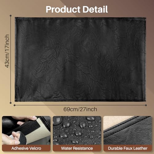 Recliner Headrest Protector,Non Slip Waterproof Headrest Cover,Leather Recliner Headrest Cover for Sofa,Furniture,Living Room,Office Chair (Black) - color: Black, size: Hook & Loop