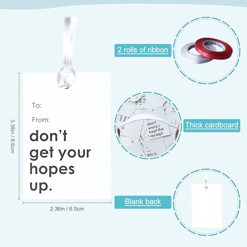 Funny Gift Tags for Presents, White, 18pcs | 18 Unique Sarcastic Sayings, To and From Name Tags - color: White