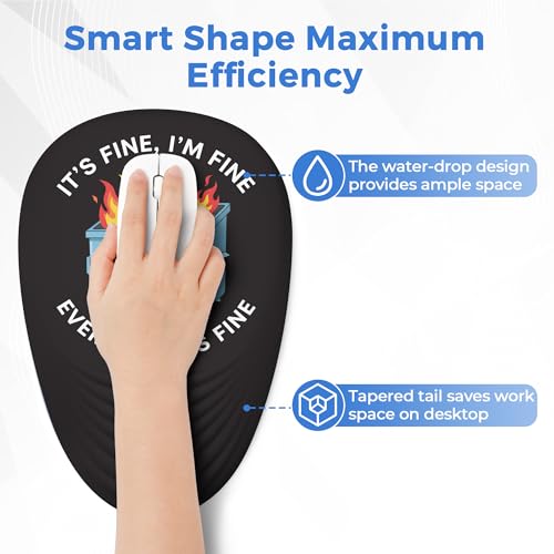 Dumpster on Fire Ergonomic Mouse Pad - Memory Foam Wrist Rest for Carpal Tunnel & Pain Relief, Non-Slip Base for Office & Gaming (12x8 Inch) - color: 22 Dumpster on Fire
