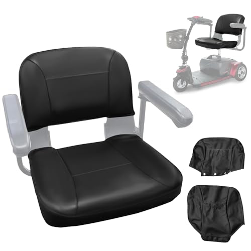 Seat Cover Set Compatible with Go-Go Elite Traveller, LR, Plus HD, ES, GO-Chair, Ultra X, Pride Revo and Sonic Mobility, 3&4 Wheel Folding Electric Scooter Wheelchair Covers (Leather)