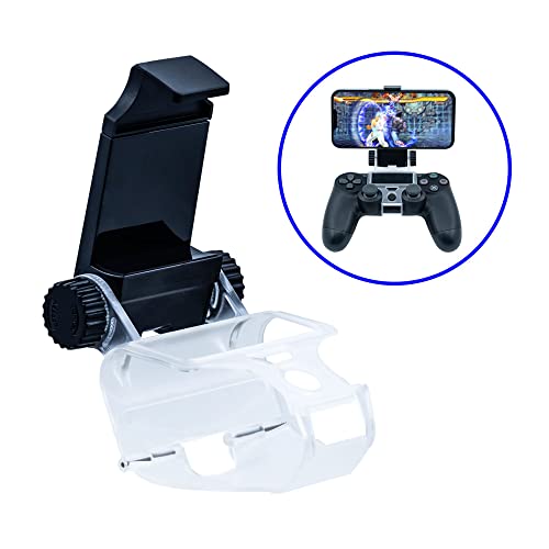 Mcbazel Phone Mount Clip for PS4 Controller, Smart Phone Holder Compatible with PS4 DualShock 4 Controller and iPhone, Android up to 6 Inch - Black