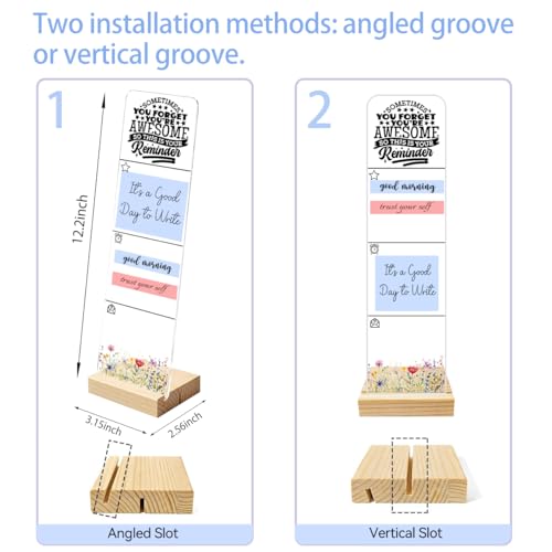 Sticky Note Holder Acrylic Monitor Memo Board Desk Organizers and Accessories Desk Decor Post It Note Holder with 200Pcs Sticky Notes Inspirational Reminder Desk Sign - color: Awesome