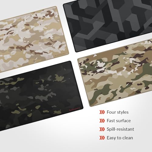 Das Keyboard Large Gaming Mouse Pad Desk Mat with Stitched Edge - Non Slip Base - Waterproof - Premium Cloth Mousepad for Home Work Gaming - Desert Camo - color: Desert Camo