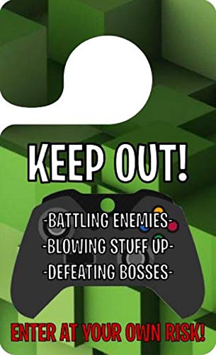Door Sign, Do Not Disturb, Enter at Your Own Risk, Stocking Stuffer for Gamer, Christmas, Birthday Gift for Teens, Party Favor, Kids, Teens, Game Room Decor, Dorm Room, Metaverse