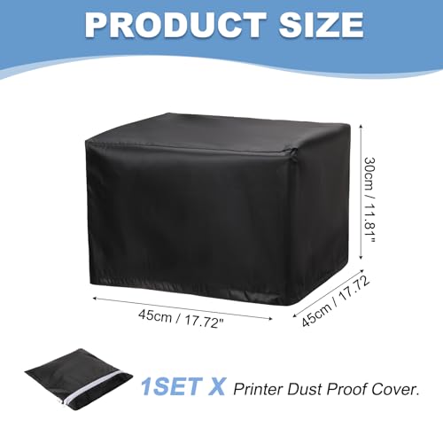 PATIKIL 17.72 Inch Printer Dust Cover Case, 1Pcs Water Proof Static Free Polyester Protective Covers Jacket for Various Printers or Copiers, Black - color: Black, size: 17.72 x 17.72 x 11.81 inch