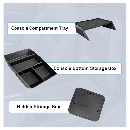 Center Console Organizer Compatible with 2024-2026 Chevy Traverse Accessories, Divider Compartment Tray&Console Bottom Storage Box&Armrest Hidden Insert Tray (Not fit 2024 Traverse Limited) - size: Center Console Organizer Set (3PC)