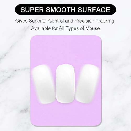 Hsurbtra Mouse Pad, Premium-Textured Square Mousepad 7 x 9 Inch, Thick 3 mm Anti-Slip Waterproof Rubber Pretty Cute Computer Mat for Office Gaming Laptop Women Kids Vanilla Purple - color: Vanilla Purple, size: Square Mousepad (7" x 9")