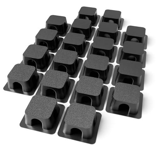 Magnetic Cable Organizer – Desktop Multipurpose Cord Keeper & Cable Management Clip for Home & Office - color: Black Block 20Pcs