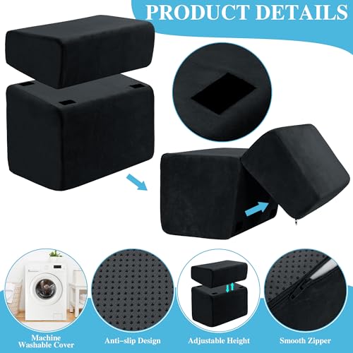 Under Desk Foot Rest, ROYALAY Ergonomic Office Footrest with 3 Adjustable Heights, High-Density Memory Foam Leg Rest for Home, Travel, Airplane with Washable Cover - color: Black, size: 17*11*17in
