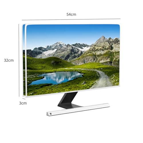 Nature Scenery Waterproof 22, 23, 24, 25 Inch Anti-Static Dustproof LCD/LED/HD Blue Sky Lake Mountains Road Dust Cover 24 Inch Anti-Static Dustproof Protective Computer Monitor Cover - color: green, size: 22-25 Inch