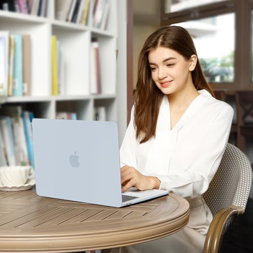 MOSISO Compatible with MacBook Air 13 inch Case M5 2026 M4 2025 M3 M2 2024-2022 A3449 A3240 A3113 A2681, Scratches-Resistant Protective Hard Shell for MacBook Air 13.6 inch Case, Baby Blue - color: Baby Blue