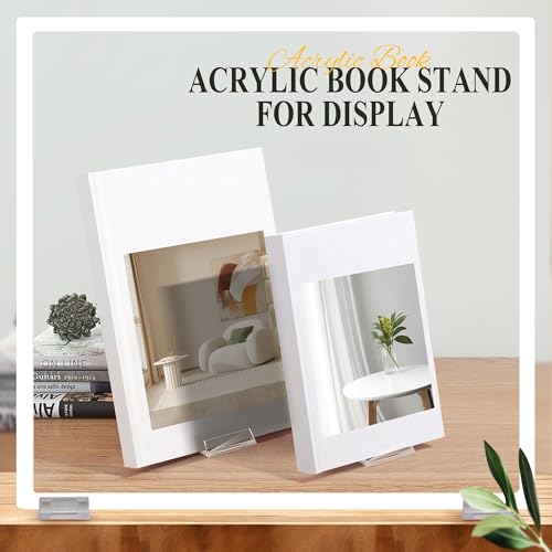 12 Pack Clear Acrylic Desktop Adjustable Display Stand & Book Holder for Phone Magazine Picture Comic Album CD Postcard Artwork Plate Clutch Bag - Home Office back to School