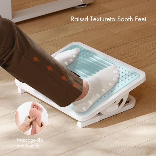 EUREKA ERGONOMIC Tilt Adjustable Footrest, Foot Rest for Under Desk at Work with Massage Surface, Office Foot Rest Under Desk with 20 Degree Tilt No Locking, Metal Frame - style: Modern