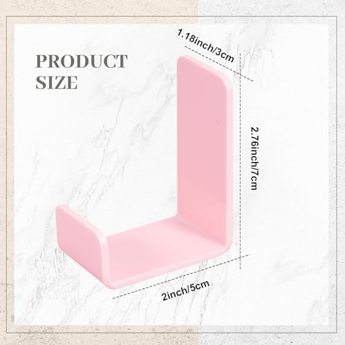 Weewooday 4 Pieces Headphone Hanger Headset Stand Holder Adhesive Wall Mount Headphone Hook for Desk Acrylic Gaming Earphones Hanger with Glues for Earphone Controller(Pink) - color: Pink