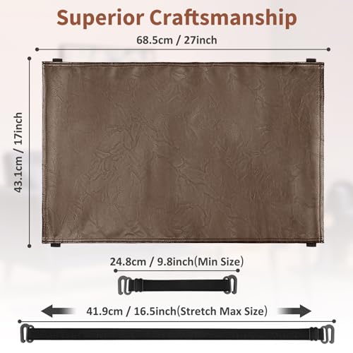 Recliner Headrest Protector-Faux Leather Headrest Covers for Recliners,Recliner Headrest Cover with Elastic Straps,Chair Headrest Cover for Recliners Protector 17 x 27 in(Brown) - color: Brown