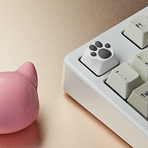SYA ZOMOPLUS Cute Cat-Claws Keycap - 3D Model OEM Profile Custom Key Caps for Cherry MX Switches Mechanical Gaming Keyboard - Catpaw ESC-Key (WhiteGray-1pcs) - color: WhiteGray-1pcs
