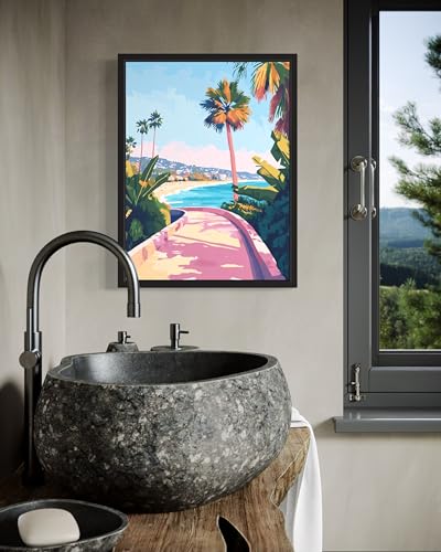 Laguna Beach UnFramed Wall Art Print Poster, California Boho Decor Posters Prints Scenery Landscape Home Picture Painting Artwork Gallery 4 (Laguna Beach, 24"L x 18"W, Unframed) - color: Laguna Beach, size: 24"L x 18"W