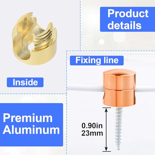 SmallCat 3 Sets Charger Holders for Cords, Adjustable Cable Anchor Holders, Adhesive Metal Cord Clips, Cable Management Wire Organizers for Desk, Office, Nightstand - Gold, Red Bronze, Rose Gold - color: Gold, Red Bronze, Rose Gold, 3 Sets, size: 3 Sets