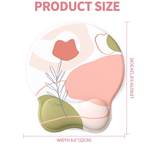eulps Mouse Pad with Wrist Rest, Comfortable Computer Mousepad with Gel Wrist Support Smooth Surface and Non-Slip PU Base for Pain Relief, Laptop, Office & Home (Rose) - color: 01Rose