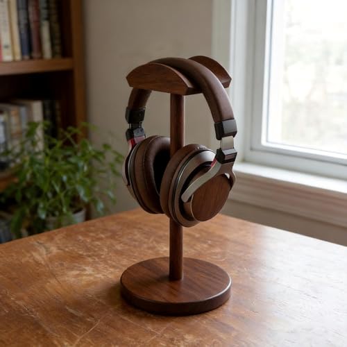 Universal Headphone Hanger Holder Organizer Keeper Racks Storage for Desk Gaming Headset Stand Premium Functional Craftmanship Headset Stand Accessories Walnut - color: walnut