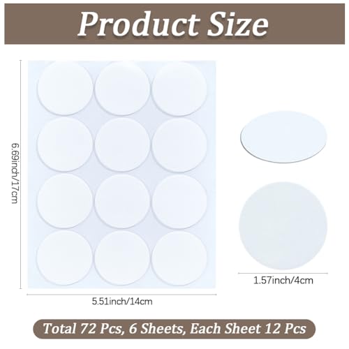 CREATCABIN 72Pcs Table Cloth Clips Round Sticky Dots Clear Windproof Tablecloth Holder Clip 4cm Acrylic Removable Double Sided Mounting Tape Adhesive Sticker for Outdoor Picnic Wedding Party Poster
