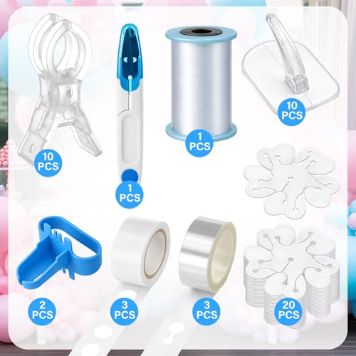 Vicenpal Balloon Arch Decor Kit with Tools for Creating Garland Backdrops Includes Balloon Arch Clips, Fishing Line, Strips, Adhesive Glue, Hooks Accessories for Birthday Wedding Baby Shower Party