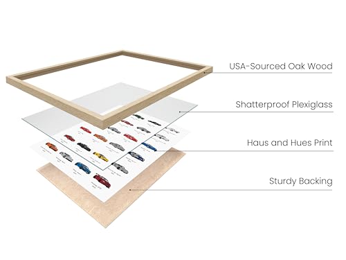 HAUS AND HUES Race Car Poster - Super Car Poster - Made in The USA - Beige Frame 24x36 - color: Sports Car, size: 24"L x 36"W, style: Beige Framed