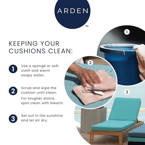 Arden Outdoor Midback Chair Cushion, 18 x 16.5, Water Repellent, Fade Resistant 18 x 16.5, Sapphire Aurora Blue Stripe - color: Sapphire Aurora Blue Stripe