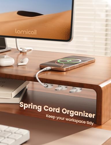 Lamicall Spring Cord Organizer, Office Desk Accessories - 12Pack Compact Desk Cable Management Holder Clips, Nightstand Phone Charging Cord Holder, 8mm Slot Adhesive Wire Organizer, White - color: White, size: 12Pack