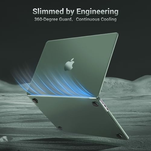 MOSISO Ultra-Thin & Seamlessly Closes Cover Compatible with MacBook Air 13 inch Case M5 M4 M3 M2 2026-2022 A3449 A3240 A3113 A2681, 2 in 1 Kit Anti-Fingerprints Shell for Mac Air 13.6, Emerald Green - color: Emerald Green