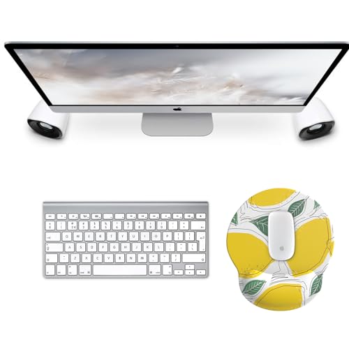 eulps Mouse Pad with Wrist Rest, Comfortable Computer Mousepad with Gel Wrist Support Smooth Surface and Non-Slip PU Base for Pain Relief, Laptop, Office & Home (Lemon) - color: Lemon