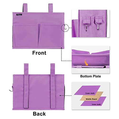Surblue Caddy Hanging Organizer Bedside Storage Bag for Bunk and Hospital Beds, Purple, Small - color: Purple, size: Small