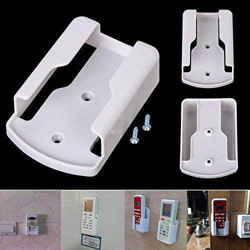 Remote Holder Wall Mount Media Controller Organizer White Plastic Storage Box