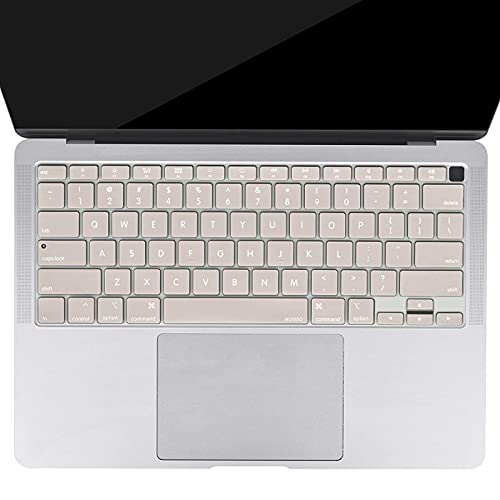MOSISO Keyboard Cover Compatible with MacBook Air 13 inch 2022 2021 2020 Release A2337 M1 A2179 Retina Display with Touch ID Backlit Magic Keyboard, Waterproof Protective Silicone Skin, Rock Gray - color: Rock Gray