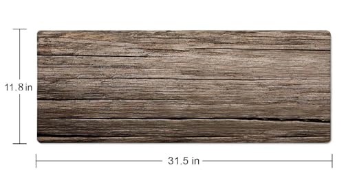 Old Wood Desk Mat Mouse Pad XL Extended Large Gaming Desk Pad Mousepad, Wood Computer Laptop Keyboard and Mouse Mat, Desktop Protector Mat for Women Men Office 31.5x11.8 in - color: Old Wood
