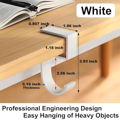 JAKO Headphone Stand, Headset Stand for Desk Aluminum Alloy Headphone Holder Hanger with Fit for Computer Accessories, Study Desk Hook for Xbox/PS4 Gaming Headset, Office, Computer Desk (2 Pcs White) - color: 2 Pcs White