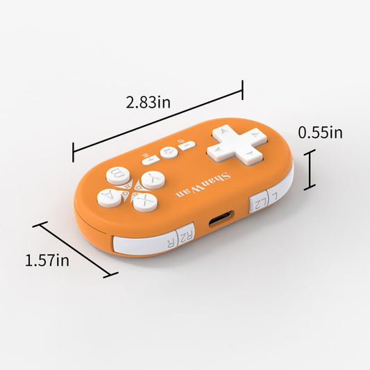 ShanWan Bluetooth Gamepad Keychain Sized Mini Controller for Switch, Windows, Android, iOS & PS4(Orange -yellow - color: Orange -yellow