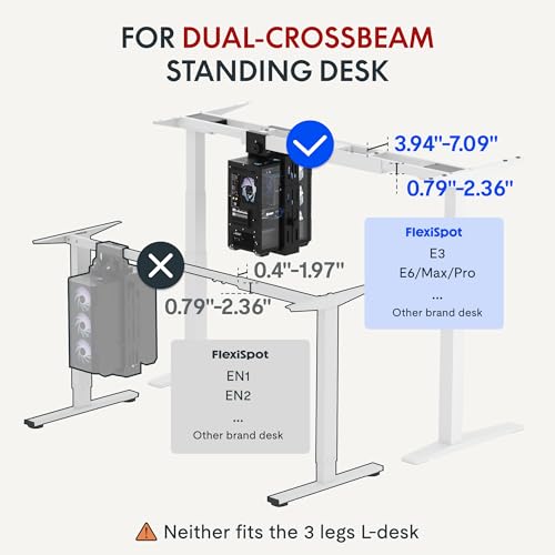 FLEXISPOT Computer Tower Stand, PC Stand up to 44lbs, CPU Holder Adjustable Height and Width Fits Mid-Tower and Mini-Tower, For Dual-crossbeam - size: For Dual-crossbeam