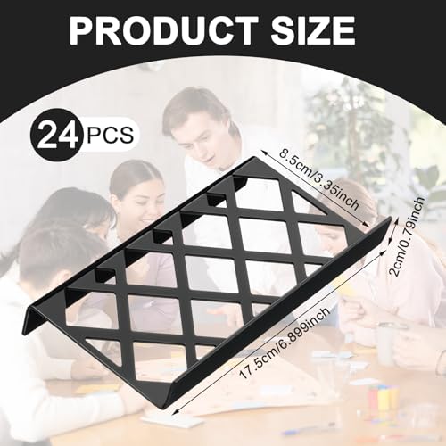 Yalikop 24 Pcs Trading Card Risers for Display Case Acrylic Modular Display Risers for Cardshow Vendor Sport Card Board Game (Hollow) - style: Hollow