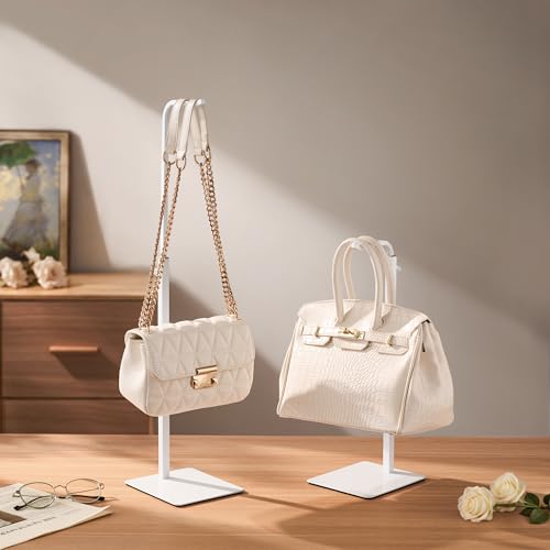 pickpiff Adjustable Purse Display Stands - White Tabletop Display Holder for Handbags, Wreaths and Banners, for Home Closets, Retail Displays and Vendor Booths (2-Pack) | Non-Slip Base - color: White, size: 2 Pack
