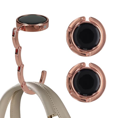 kwmobile Purse Hook for Table - Set of 2 Purse Holder - Folding Handbag Hanger - Portable Bag Holder - Bag Hooks for Desk - Table Hook Copper - color: Copper
